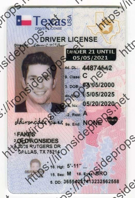 Texas Driver License(New TX U21 2020)